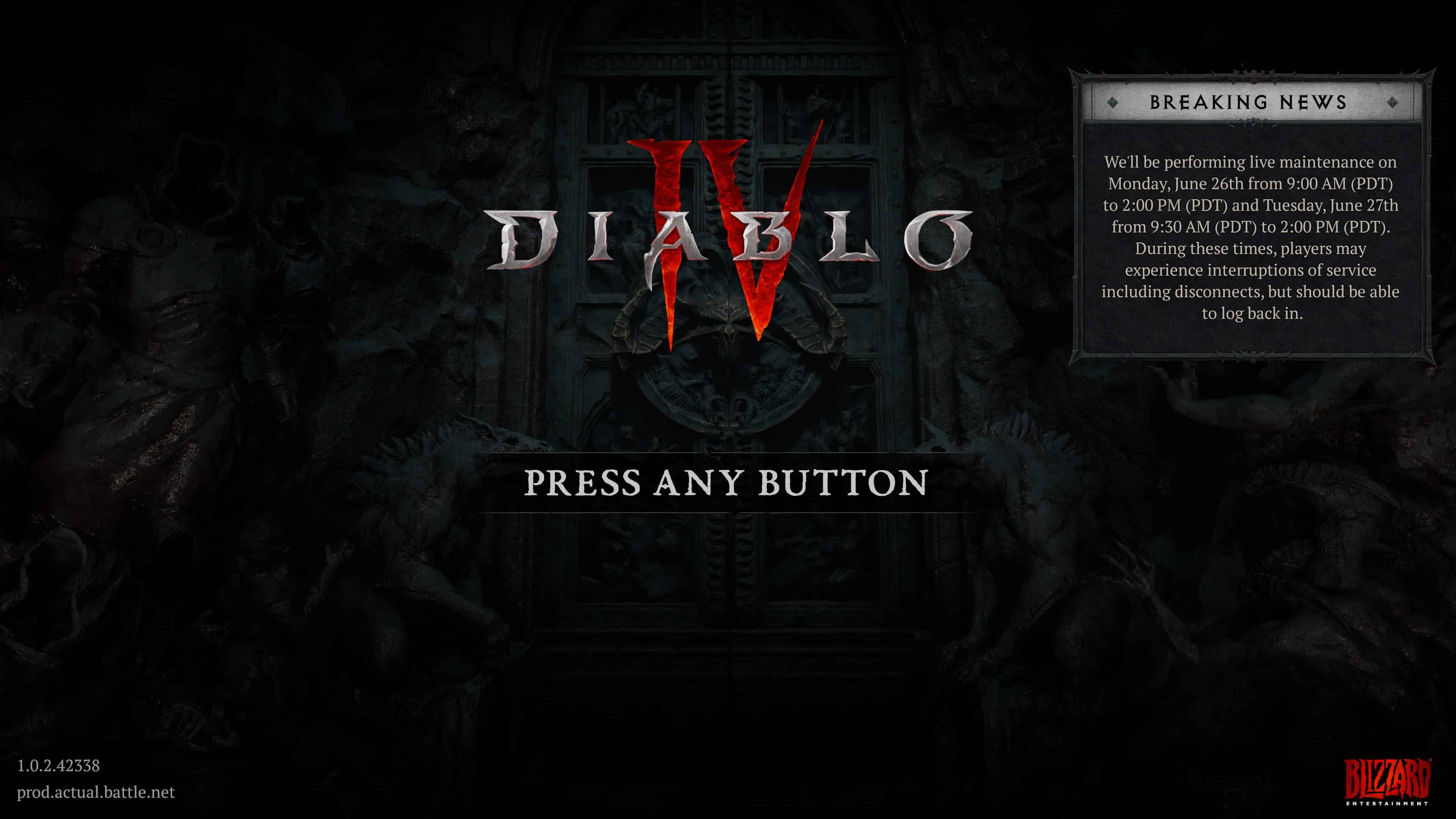 Diablo 4 Down for Server Maintenance