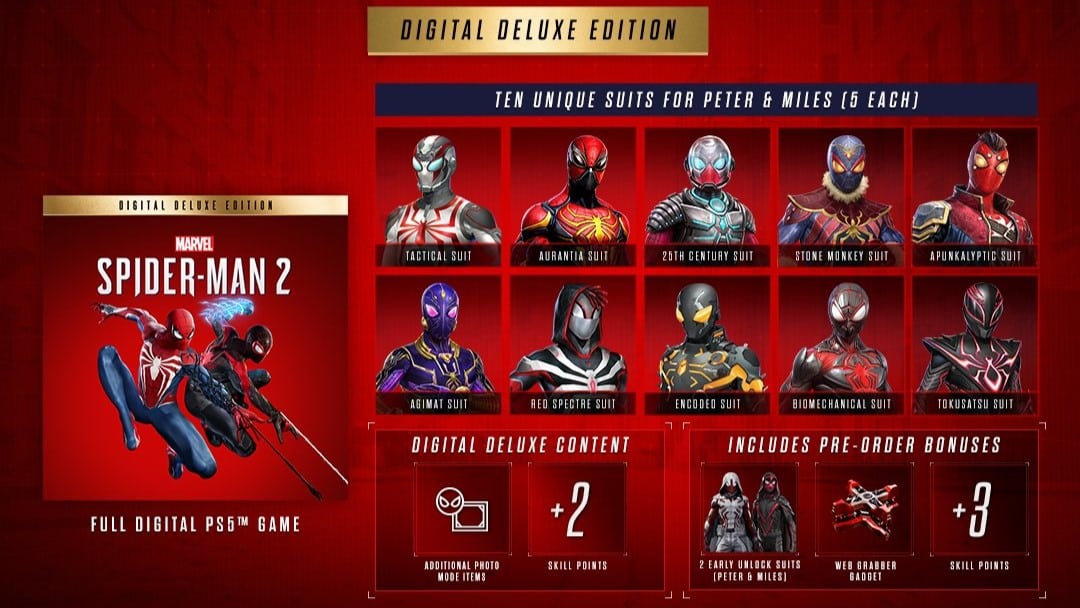 Marvel's Spider-Man 2 Digital Deluxe Edition Suits